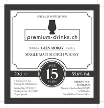 Laden Sie das Bild in den Galerie-Viewer, Glen Moray 2007 pd.ch: 15 Years (Shopabfüllung) 70 cl
