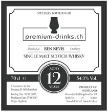 Laden Sie das Bild in den Galerie-Viewer, Ben Nevis 2013 pd.ch: 12 Years (Shopabfüllung) 70 cl
